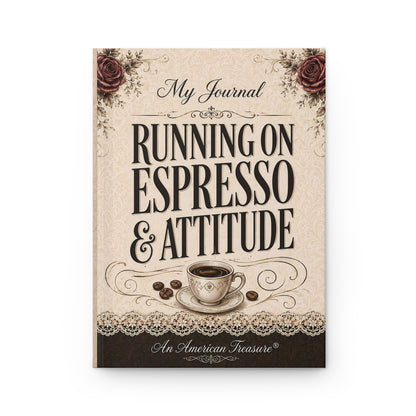 Espresso Yourself Couture Collection Hardcover Journal — "Running on Espresso & Attitude" Lined Notebook - Collection One  - Style One