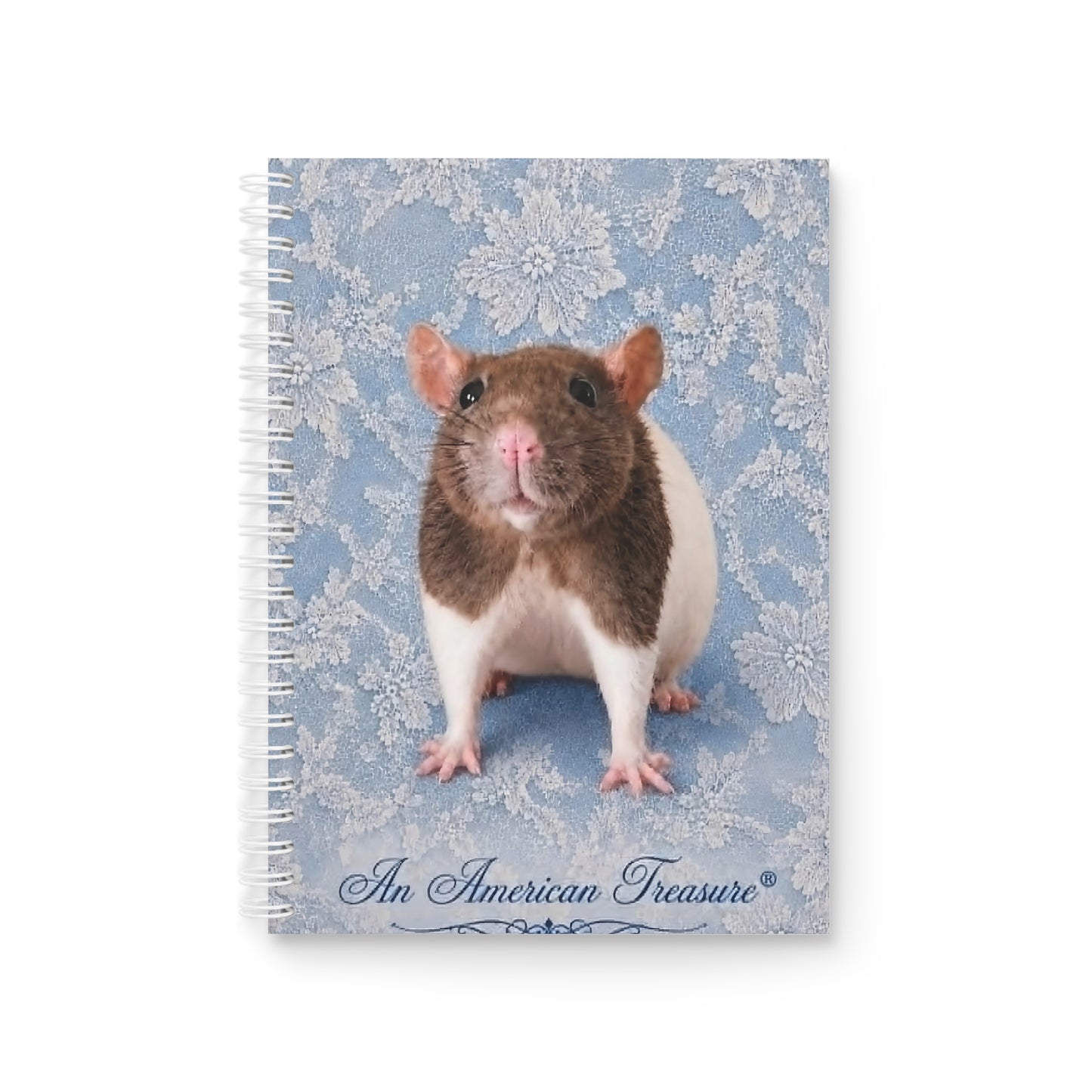 RattaCutie Limited Edition Spiral Notebook – "An American Treasure" Blue Lace Cover
