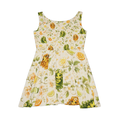 Citrine Sisters Skater Dress — All-Season Women’s AOP Dress Limited Edition Series One Design One