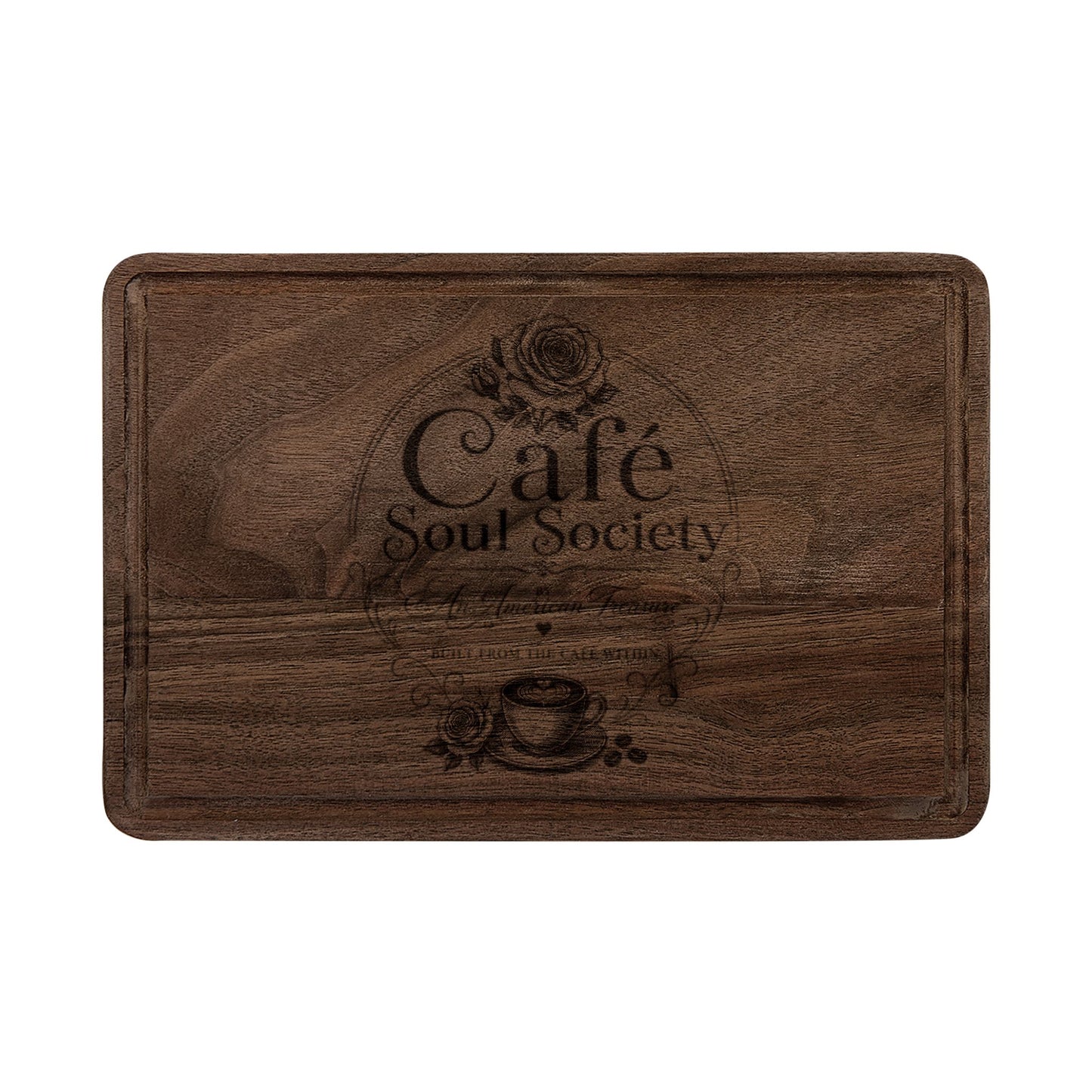 Cafe Soul Society Engraved Café Cutting Board - Charcuterie & Serving Board