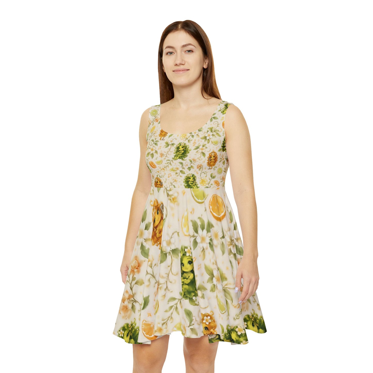 Citrine Sisters Skater Dress — All-Season Women’s AOP Dress Limited Edition Series One Design One