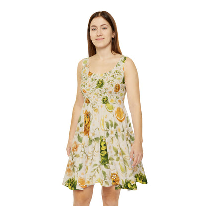 Citrine Sisters Skater Dress — All-Season Women’s AOP Dress Limited Edition Series One Design One