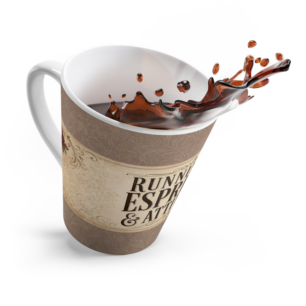 Espresso Yourself Couture Collection : Running on Espresso & Attitude Latte Mug — Vintage Coffee Quote Cup for Coffee Lovers - Collection One - Style One