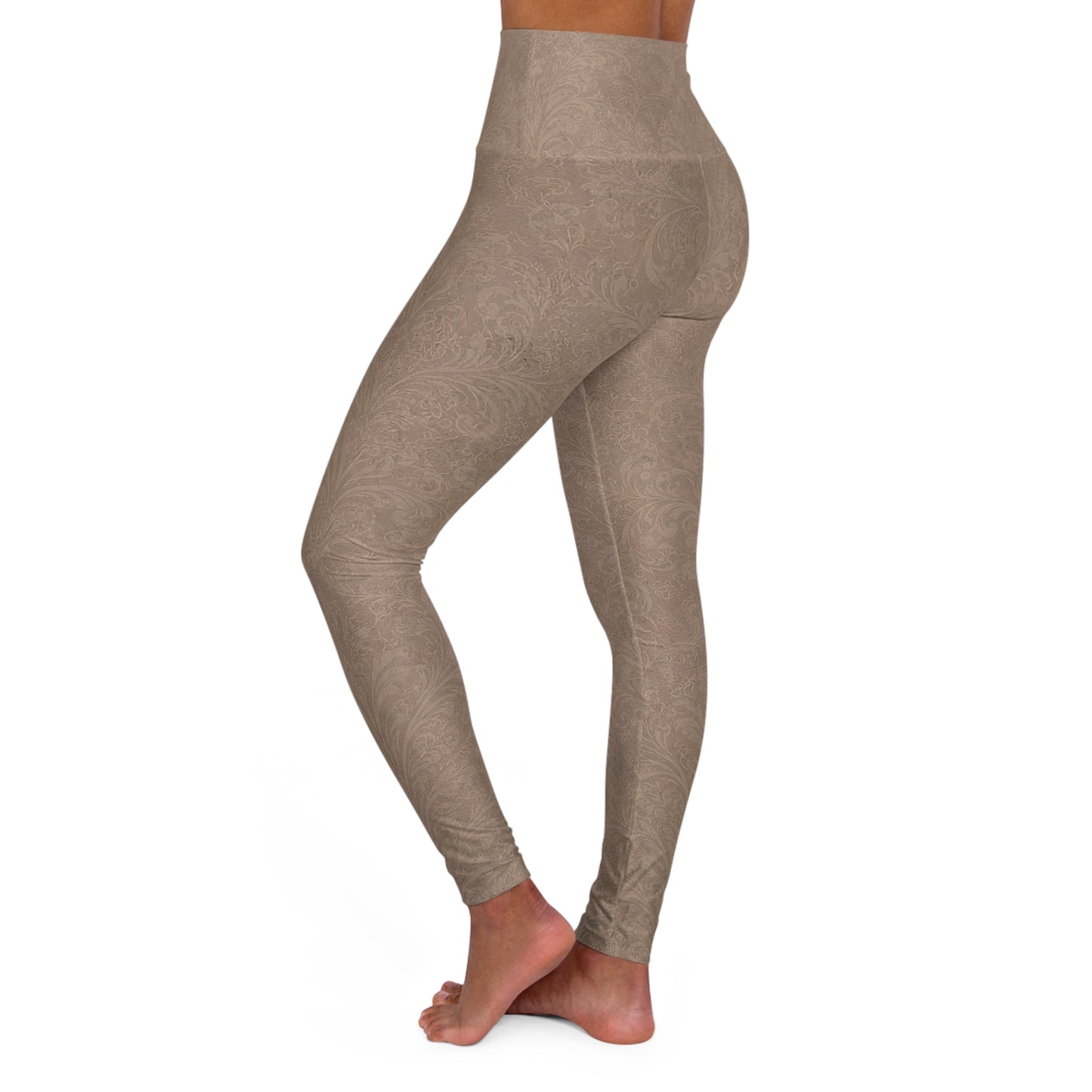 Espresso Yourself Couture Collection : Neutral Taupe High-Waist Yoga Leggings — Soft Sculpting Activewear - Collection One - Style One