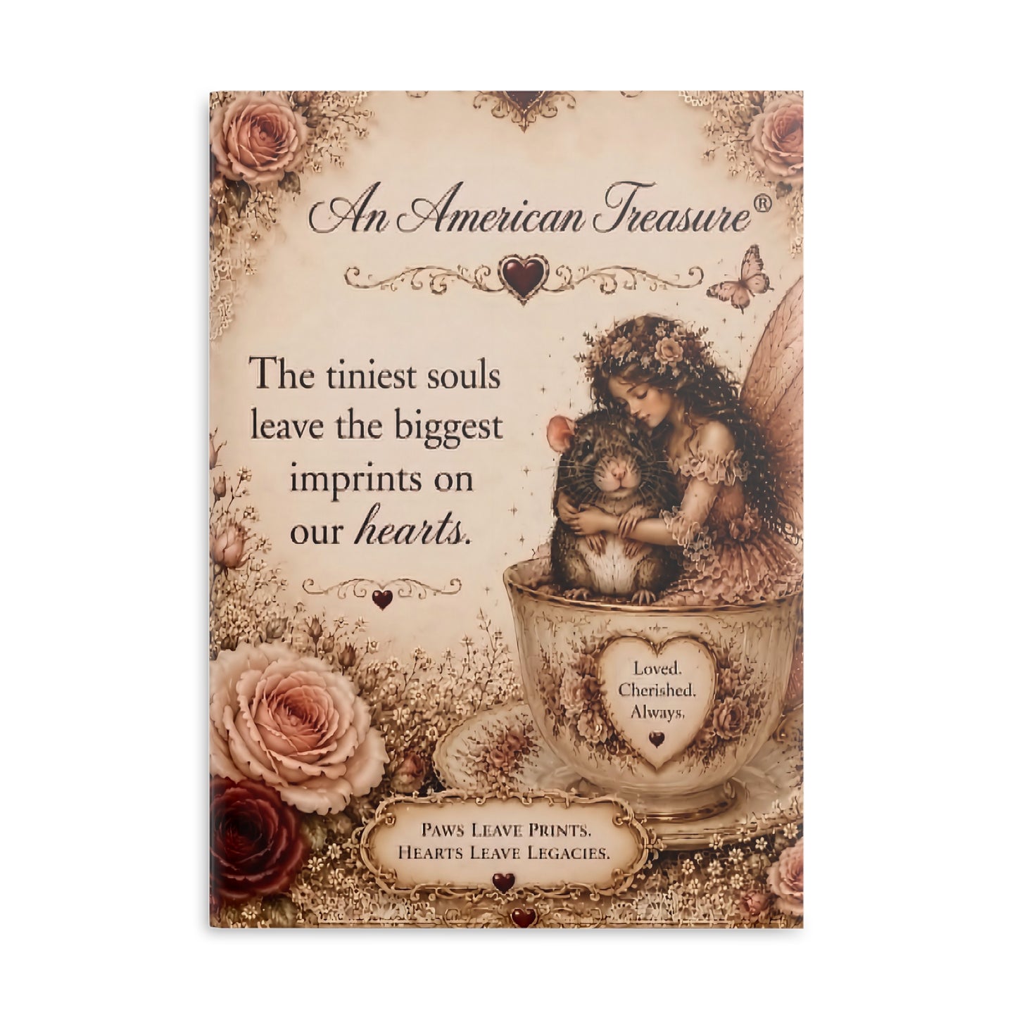 RattaCutie Couture Limited Edition Hardcover Notebook — "An American Treasure" Fairy Memory Journal (Puffy Cover)