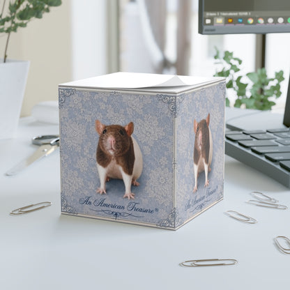 RattaCutie Couture Limited Edition Note Cube – "An American Treasure" Decorative Sticky Note Block