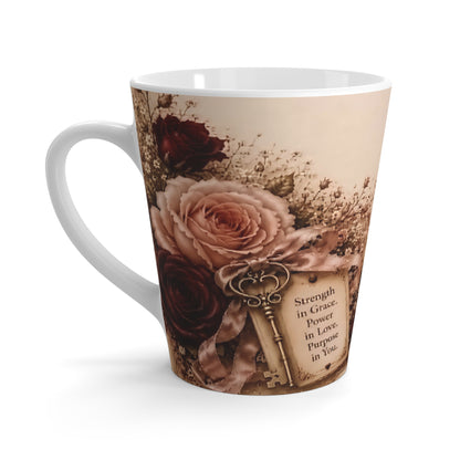 RattaCutie Couture Limited Edition Series 3 Latte Mug — Vintage Floral Key & Teacup Design