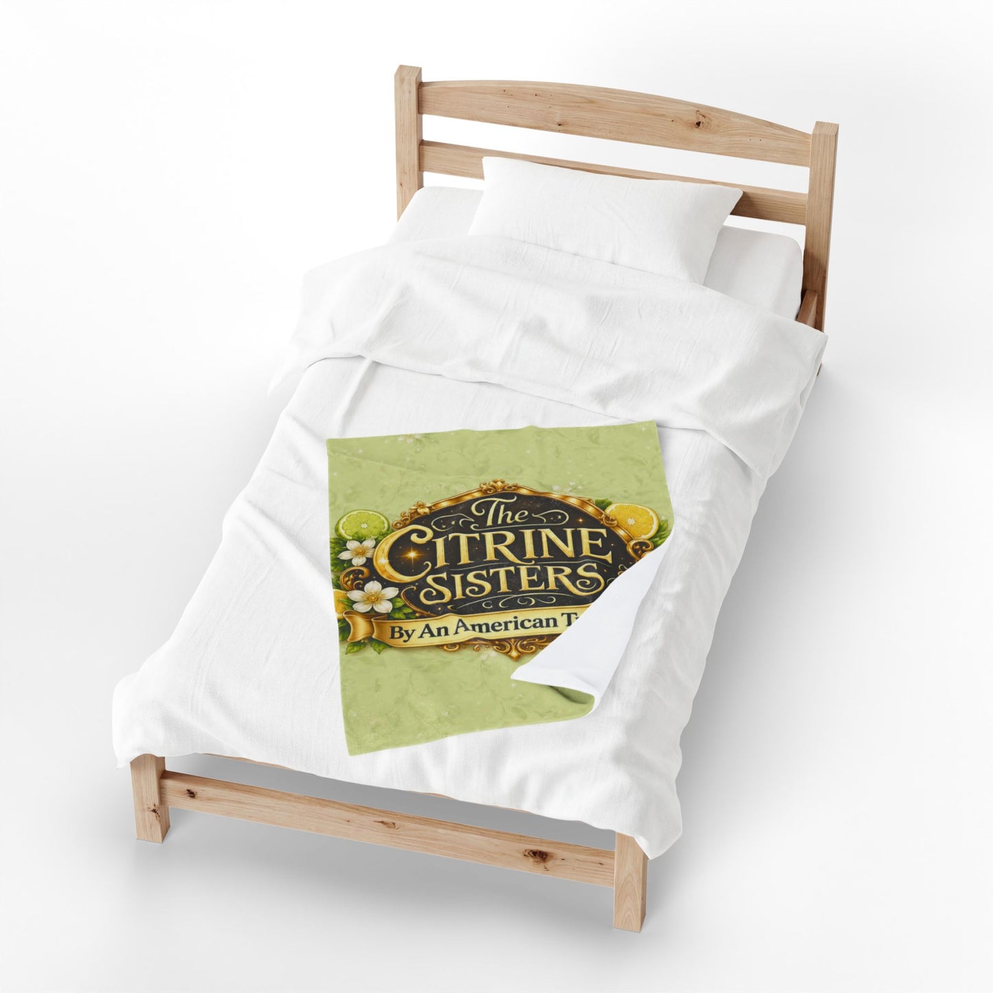Citrine Sisters Velveteen Plush Blanket – Lemon Floral Logo Throw Limited Edition Design One Series One