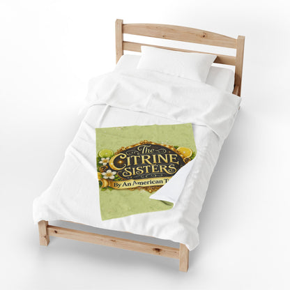 Citrine Sisters Velveteen Plush Blanket – Lemon Floral Logo Throw Limited Edition Design One Series One