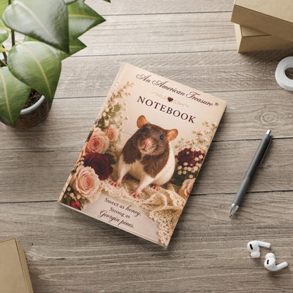 RattaCutie Couture Limited Edition Vintage Floral Rat Hardcover Notebook — "An American Treasure" Puff-Cover Journal