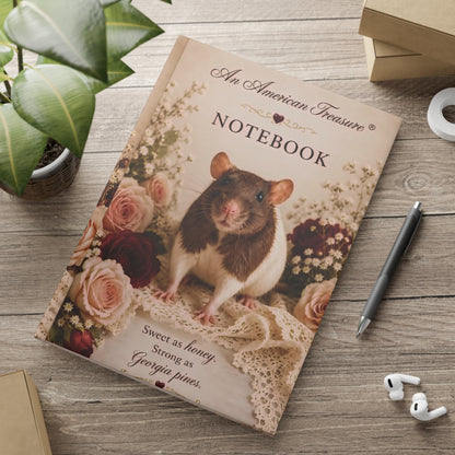 RattaCutie Couture Limited Edition Vintage Floral Rat Hardcover Notebook — "An American Treasure" Puff-Cover Journal