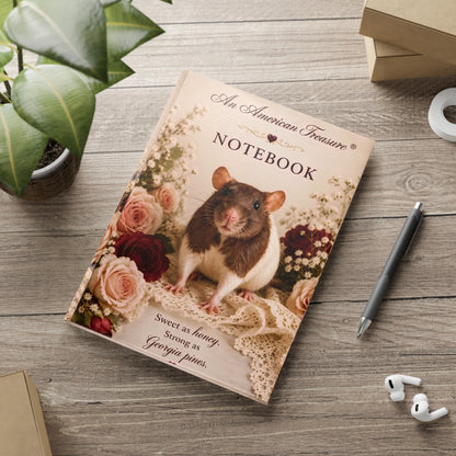RattaCutie Couture Limited Edition Vintage Floral Rat Hardcover Notebook — "An American Treasure" Puff-Cover Journal