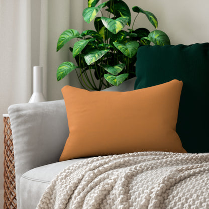 Citrine Sisters Solid Citrus Orange Lumbar Pillow — Spun Polyester Decorative Accent
