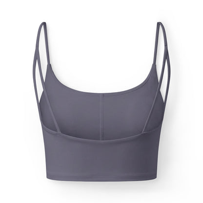 The Velvet Rose Collection Women's Luxe Bra — Sleek Black Strappy Crop Top Bra with Subtle 'Velvet Rose' Logo