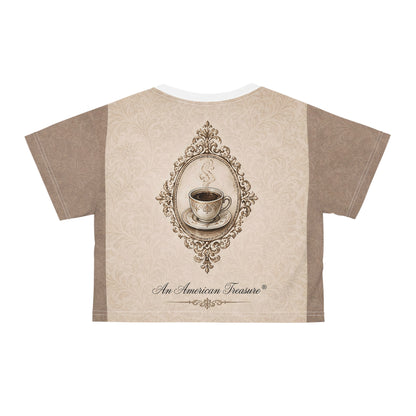 Espresso Yourself Couture Collection : Running on Espresso & Attitude Crop Tee — Vintage Coffee Graphic Top Collection One - Style One