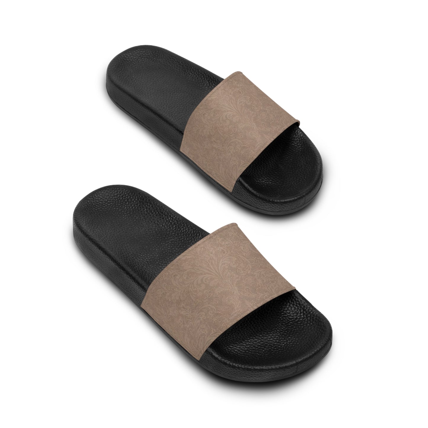 Espresso Yourself Couture Collection :  Women’s Neutral Beige Slide Sandals — Casual Pool & Beach Slides - Collection One - Style One
