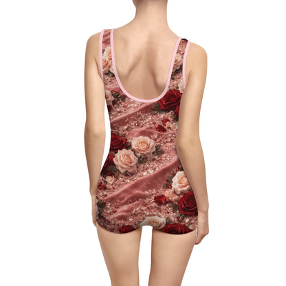 Velvet Rose Swimsuit - Retro Women's One-Piece