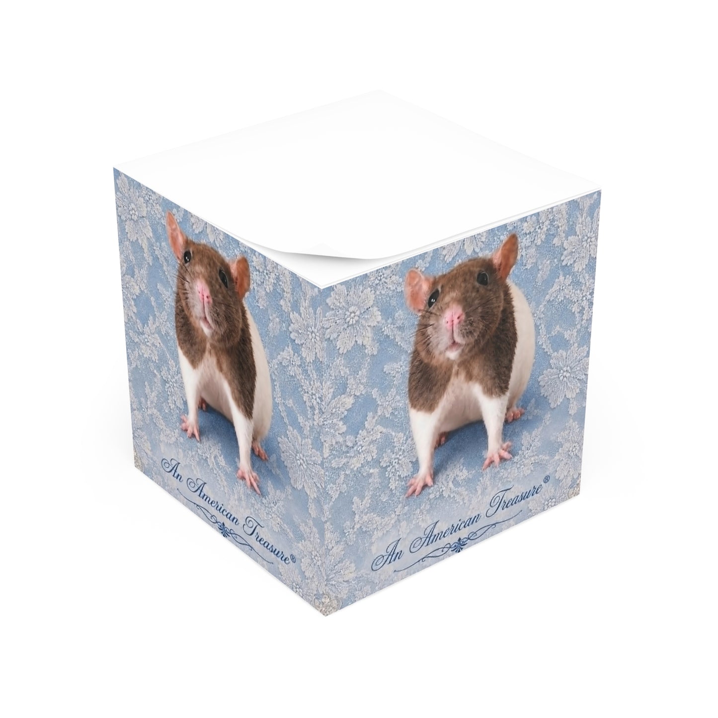 RattaCutie Couture Limited Edition Note Cube - 'An American Treasure' Decorative Sticky Memo Block