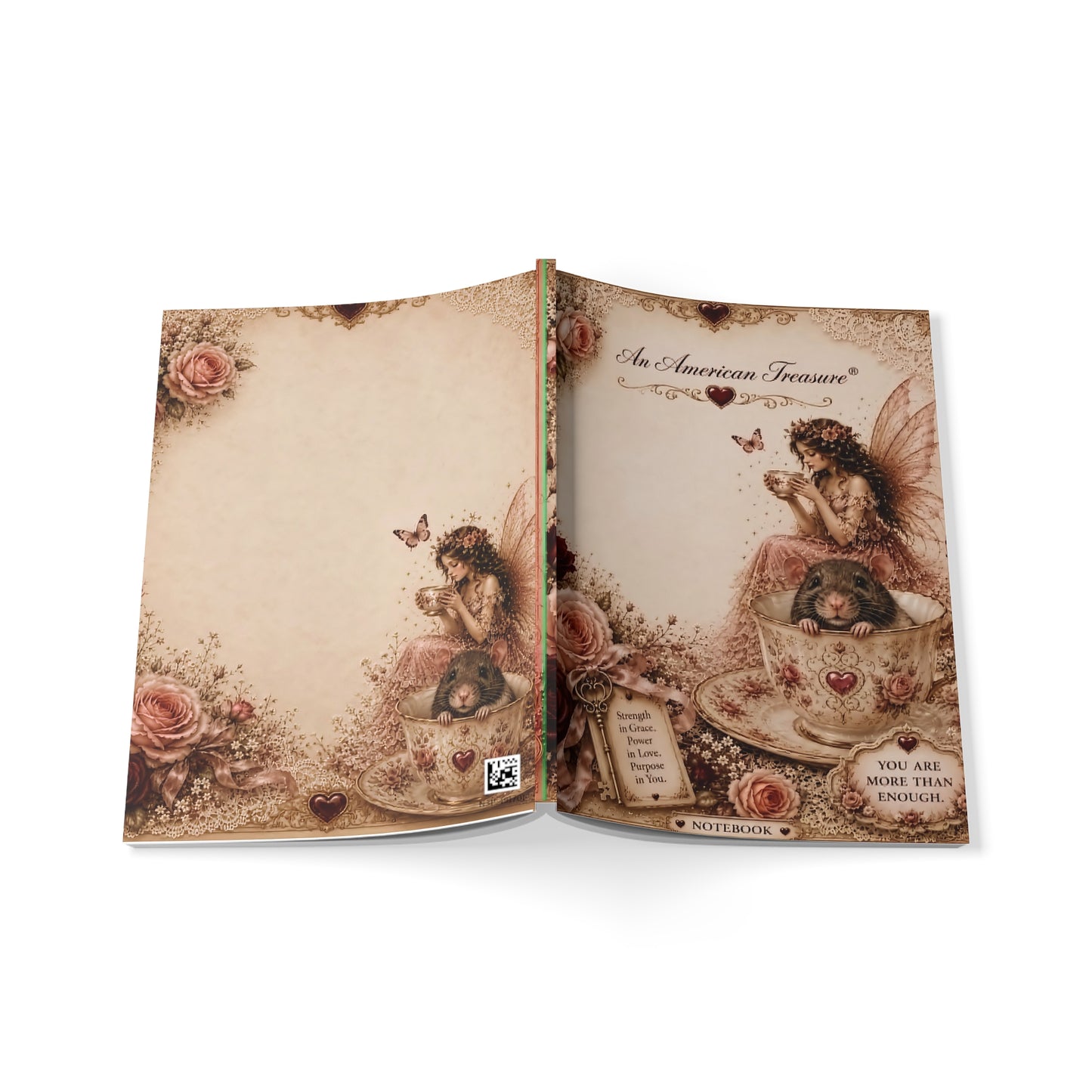 RattaCutie Couture Limited Edition Fairy Teacup Notebook — A5 Softcover Journal with Inspirational Quote
