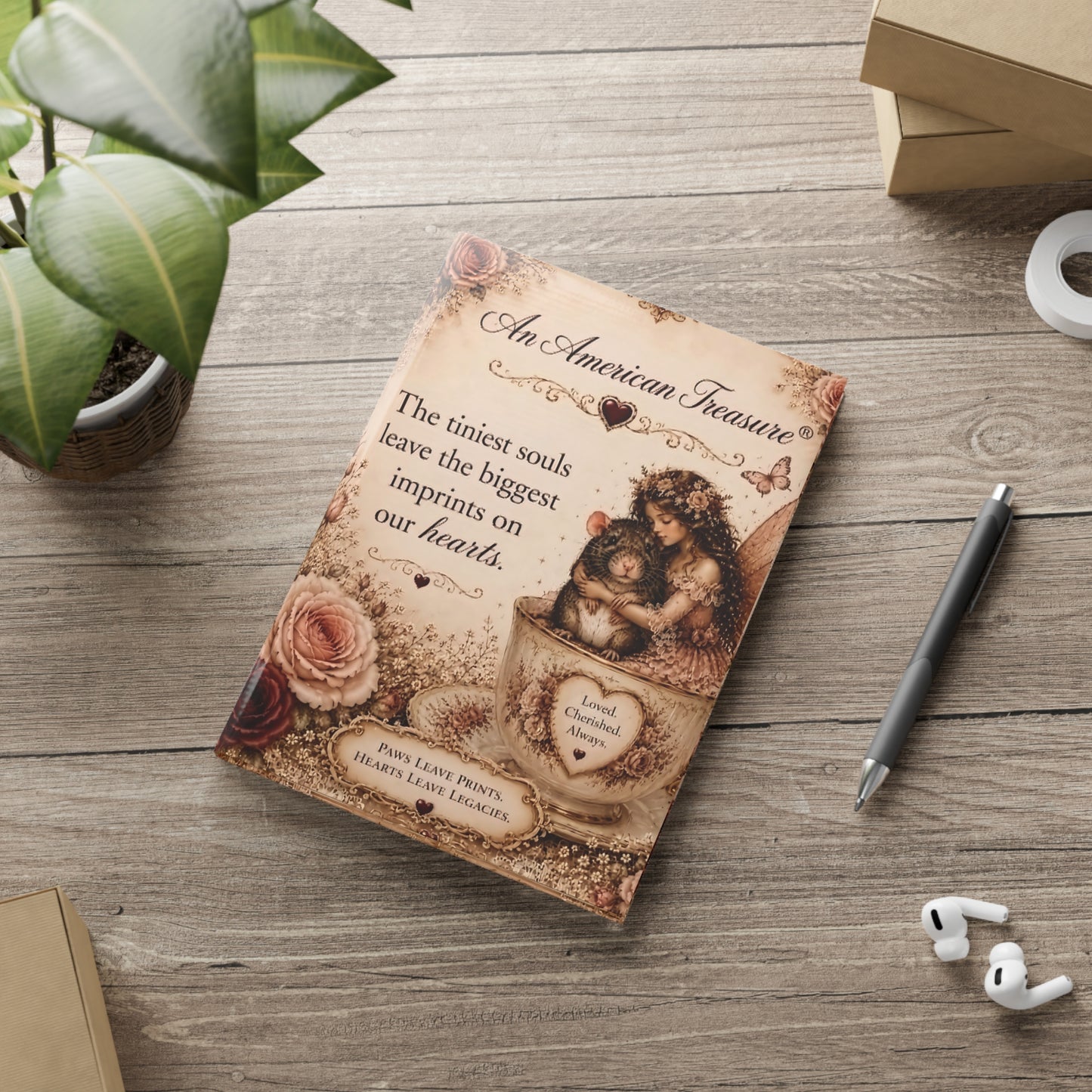 RattaCutie Couture Limited Edition Hardcover Notebook — "An American Treasure" Fairy Memory Journal (Puffy Cover)