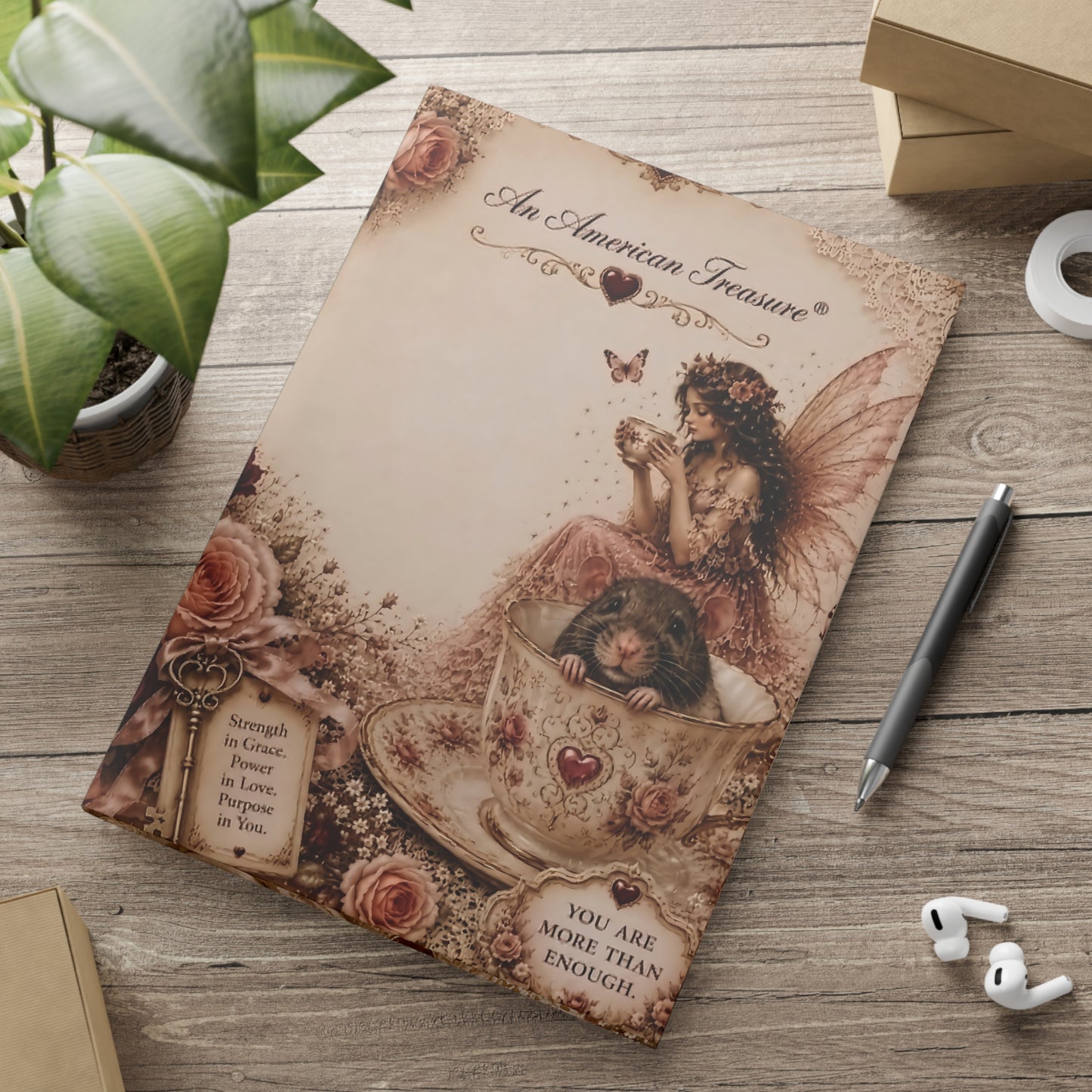 RattaCutie Couture Limited Edition Fairy Tea Journal — You Are More Than Enough Hardcover Notebook