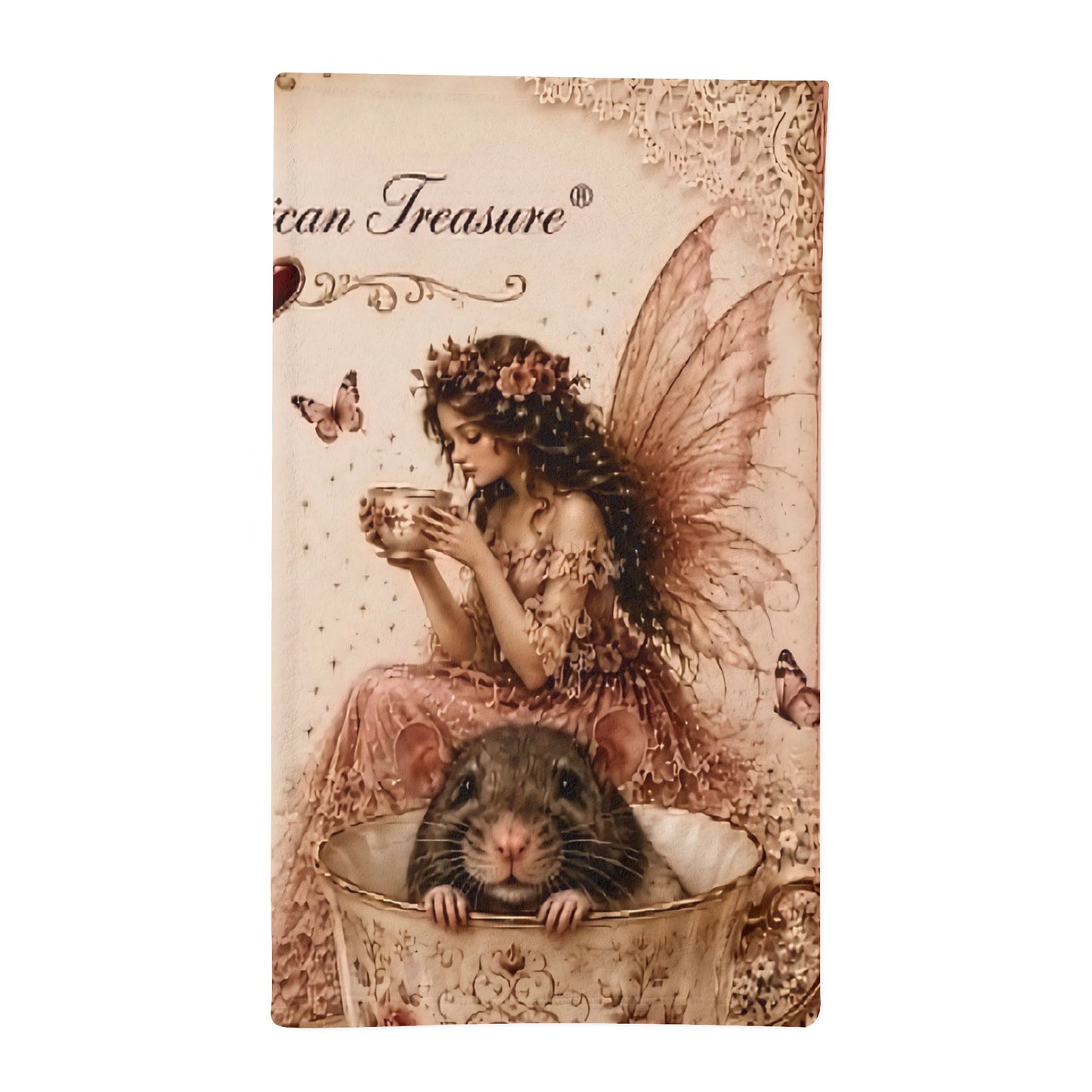 RattaCutie Couture Limited Edition Series 3 Fairy Tale Gardyn Minky Sleeping Bag – Floral Rose & Mouse Illustration