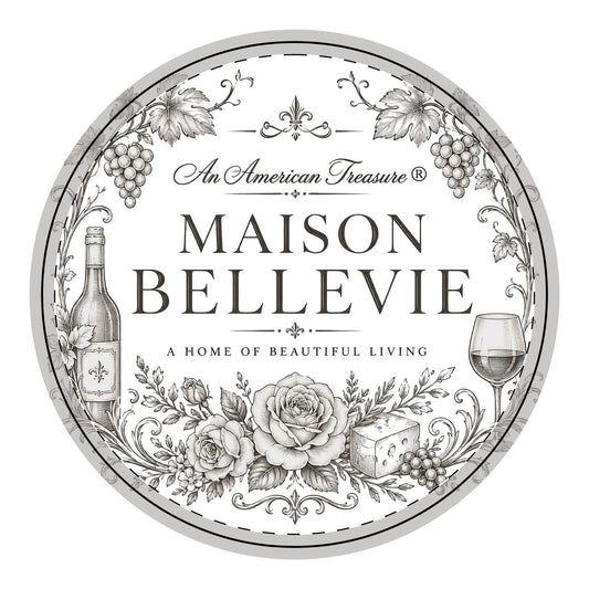 Maison Bellevie Wooden Hanging Sign — Vintage Wine & Floral Home Decor
