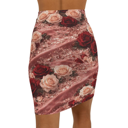 The Velvet Rose Pencil Skirt — Women's Mid‑Waist Dress-Up Casual Skirt