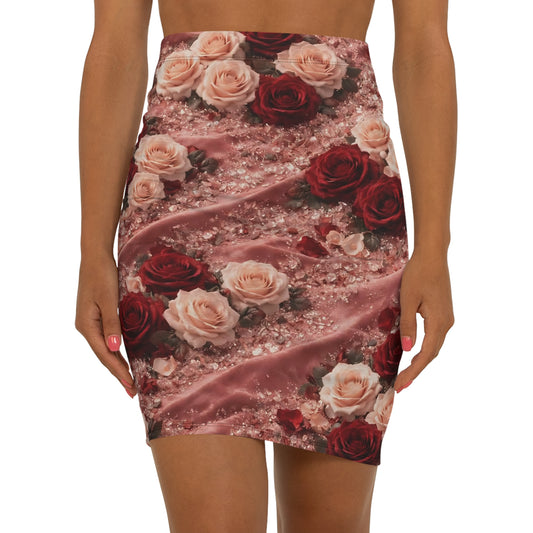 The Velvet Rose Pencil Skirt — Women's Mid‑Waist Dress-Up Casual Skirt