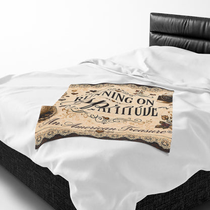 Espresso Yourself Couture Collection Velveteen Plush Blanket - "Running on Espresso & Attitude" Coffee Lover Throw - Collection One  - Style One