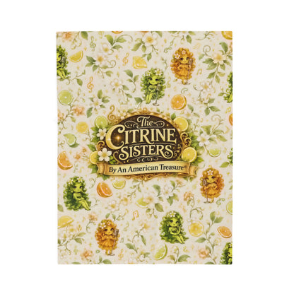 The Citrine Sisters Velveteen Plush Blanket — The Citrine Sisters Floral Citrus Logo Throw Limited Edition Series One Design One