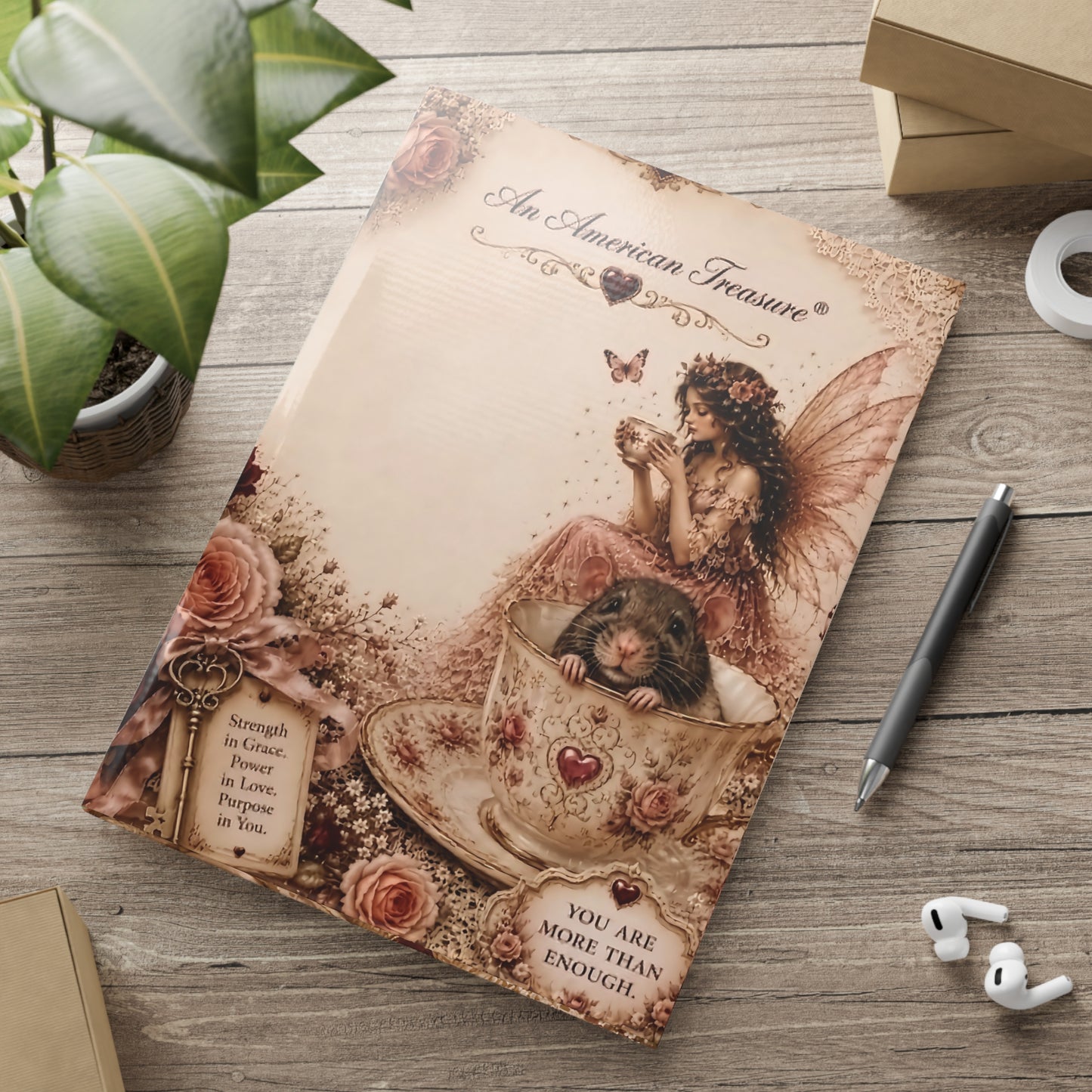 RattaCutie Couture Limited Edition Fairy Tea Journal — You Are More Than Enough Hardcover Notebook