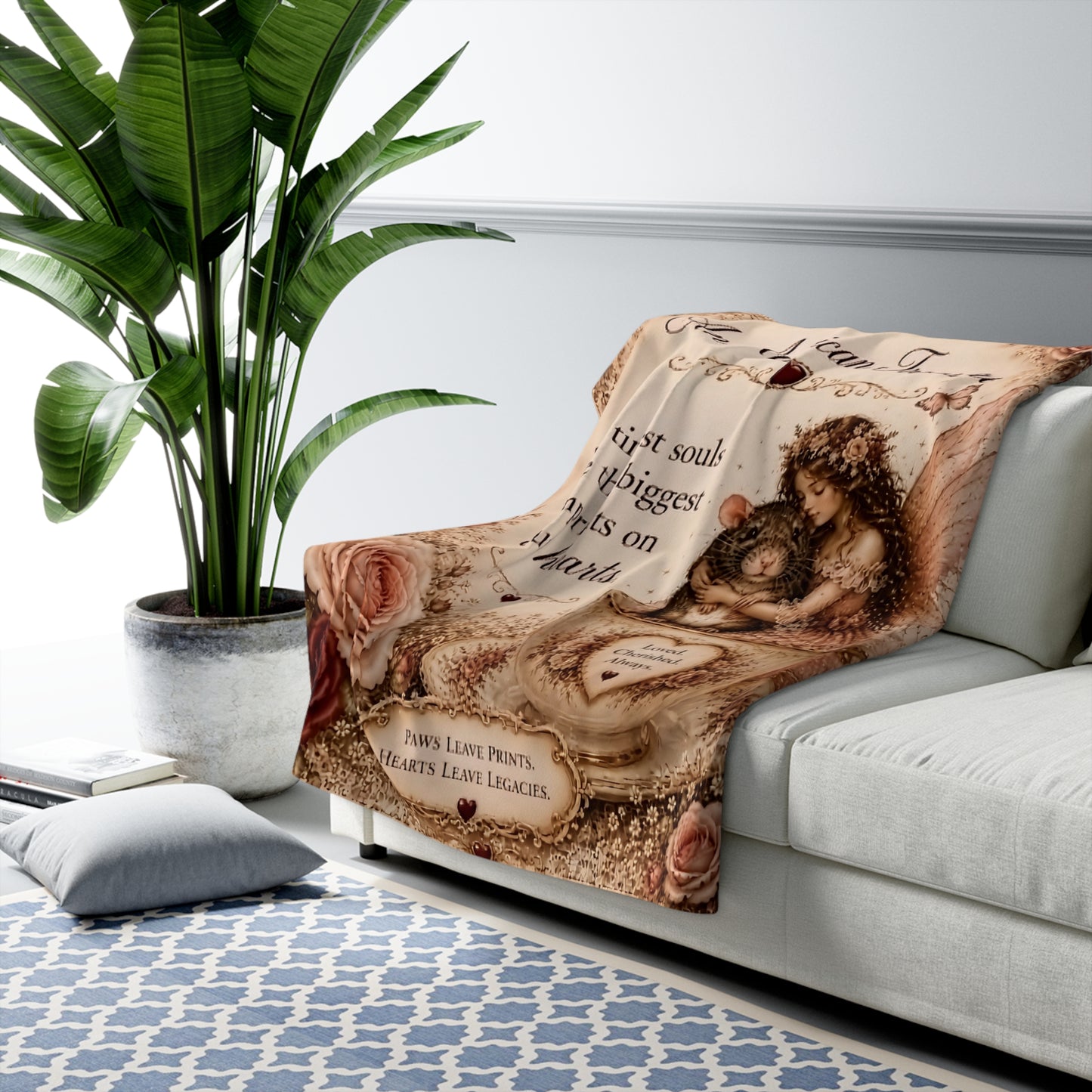 RattaCutie Couture Limited Edition Pet Sherpa Blanket – "The tiniest souls leave the biggest imprints" Accent Throw