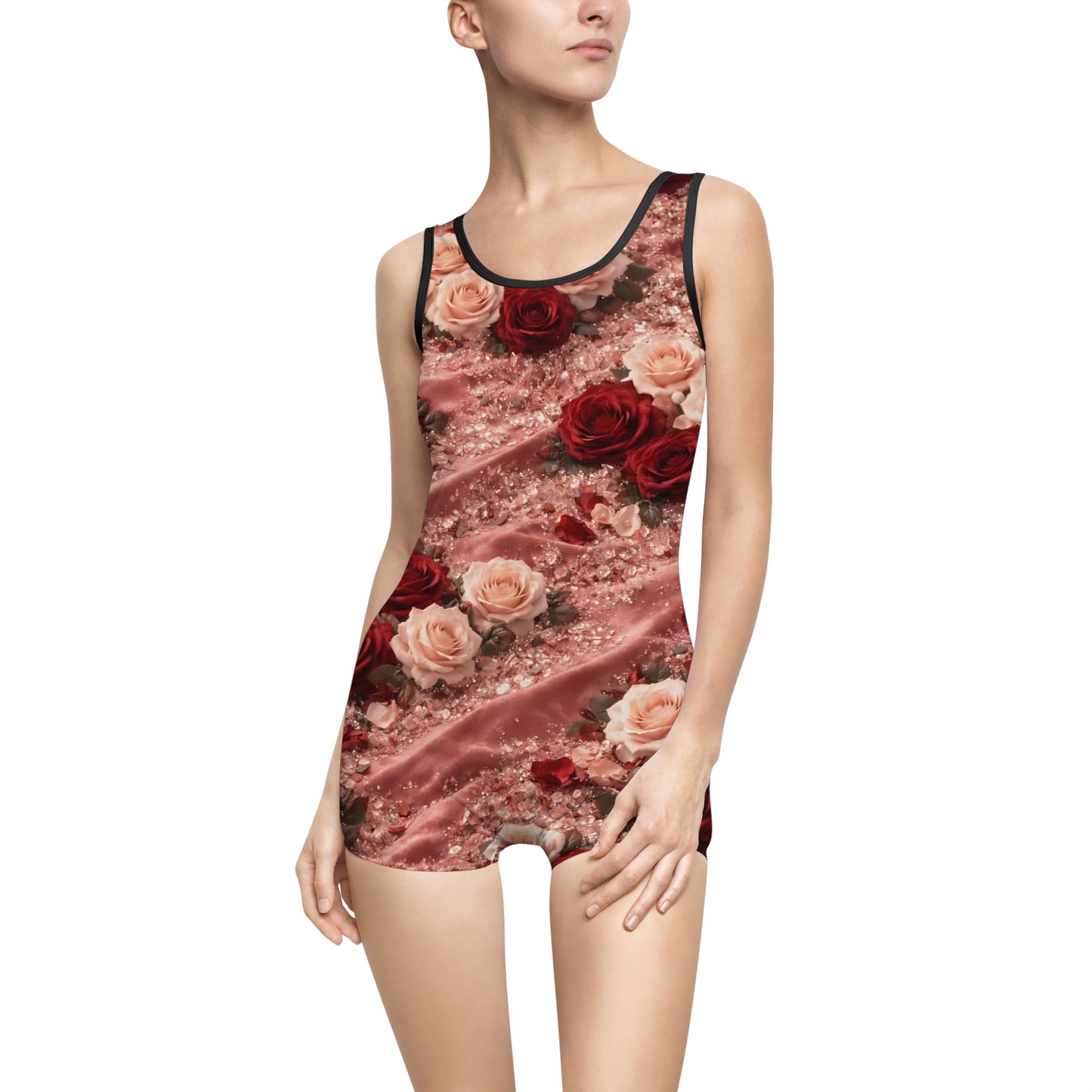 Velvet Rose Swimsuit - Retro Women's One-Piece