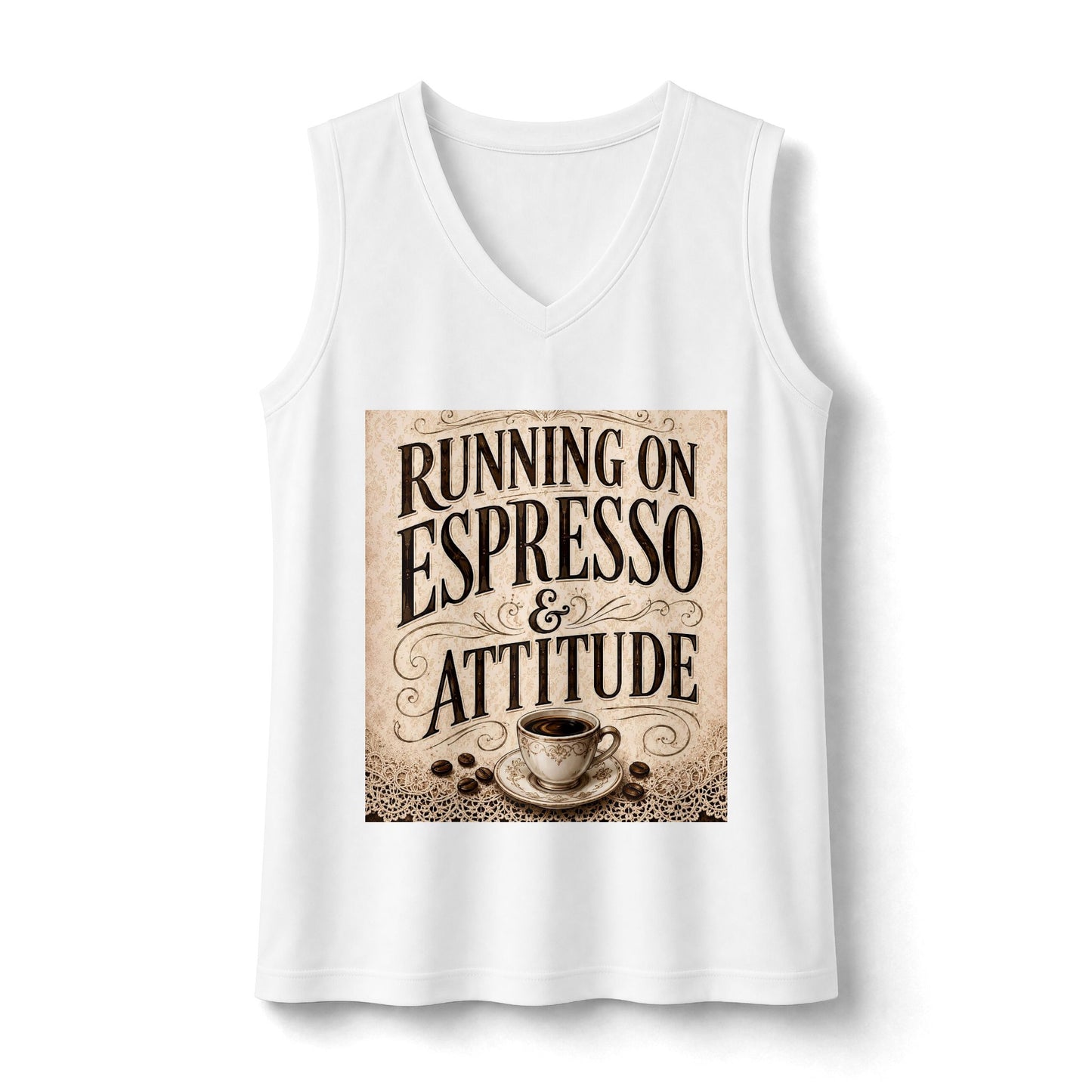 Running on Espresso & Attitude V-Neck Tank Top