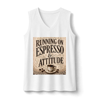 Running on Espresso & Attitude V-Neck Tank Top