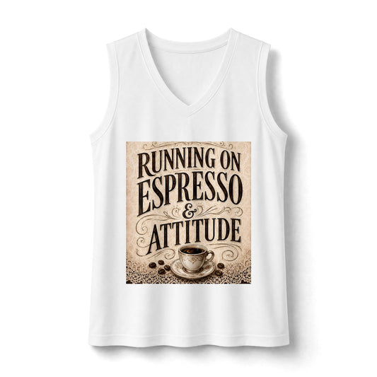Running on Espresso & Attitude V-Neck Tank Top