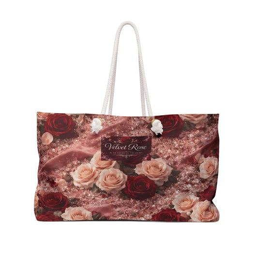 The Velvet Rose Weekender Bag – Floral Travel Duffel for Romantic Getaways