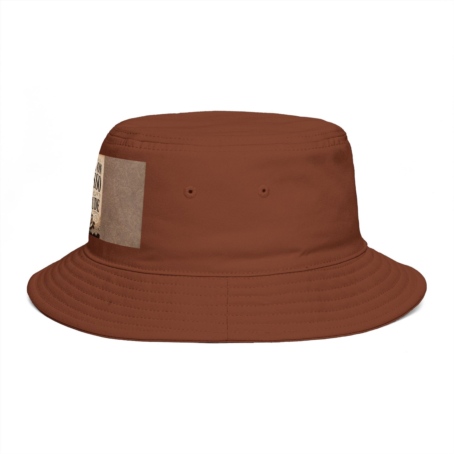 Espresso Yourself Couture Collection : Running on Espresso Attitude Bucket Hat — Coffee Lover Patch Bucket Hat - Collection One - Style One