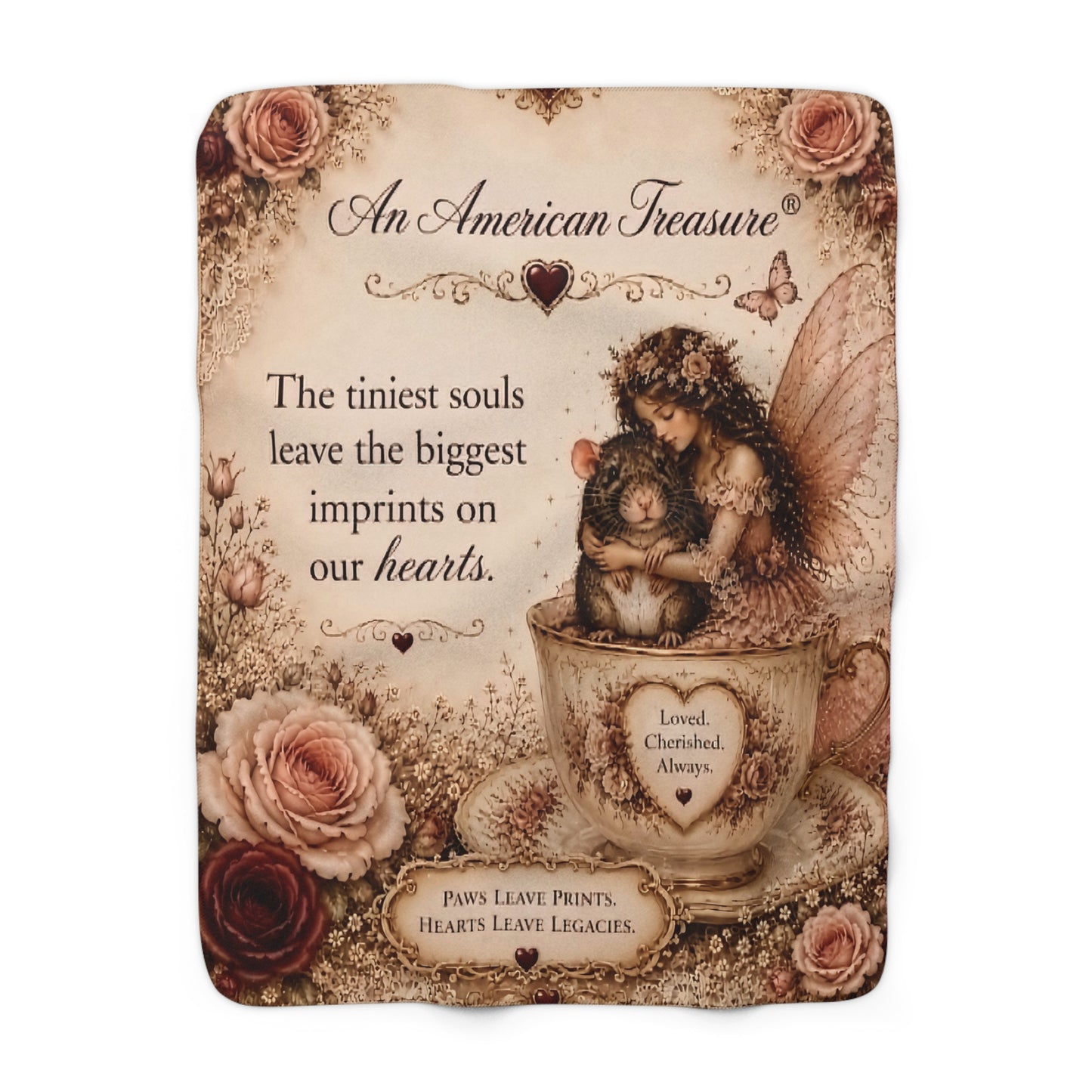 RattaCutie Couture Limited Edition Pet Sherpa Blanket – "The tiniest souls leave the biggest imprints" Accent Throw