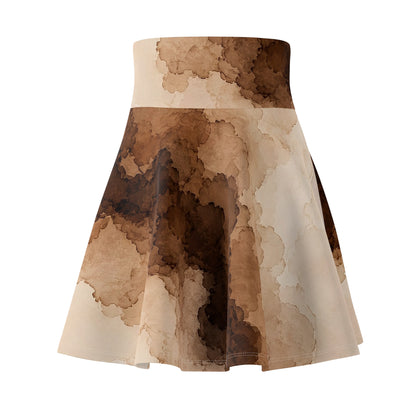 Espresso Yourself Couture Collection : Brown Watercolor Marble Skater Skirt - Collection One  - Style Two