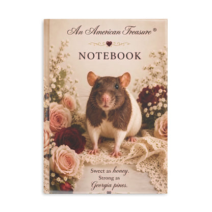 RattaCutie Couture Limited Edition Vintage Floral Rat Hardcover Notebook — "An American Treasure" Puff-Cover Journal