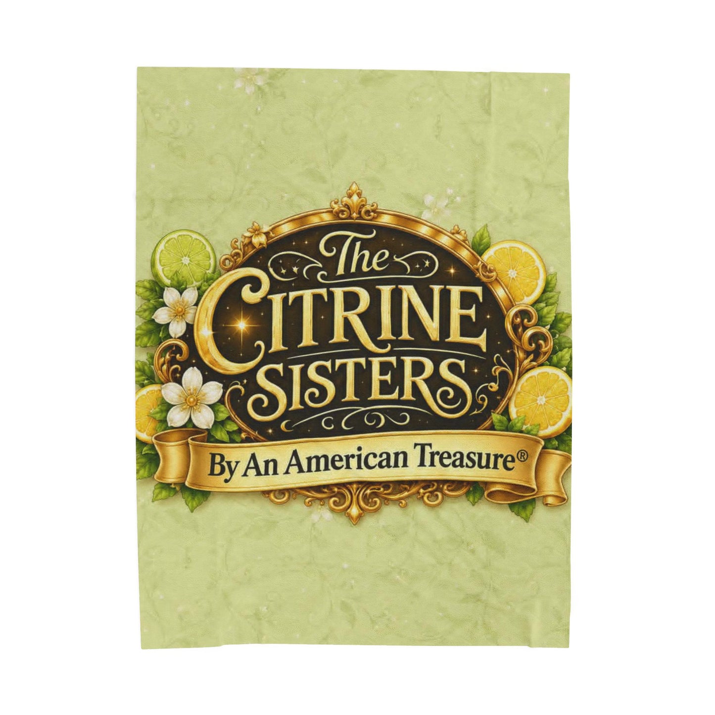 Citrine Sisters Velveteen Plush Blanket – Lemon Floral Logo Throw Limited Edition Design One Series One
