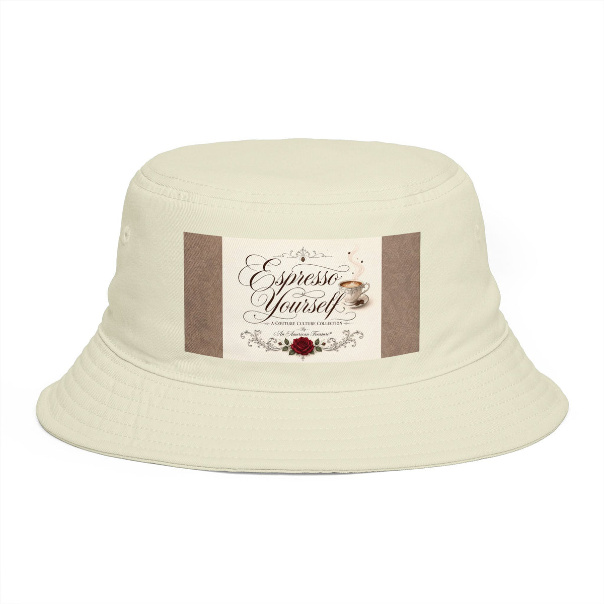 Express Yourself Couture Collection Coffee Patch Bucket Hat — Vintage Café Vibe, Casual Sun Hat for Coffee Lovers - Collection One - Style One
