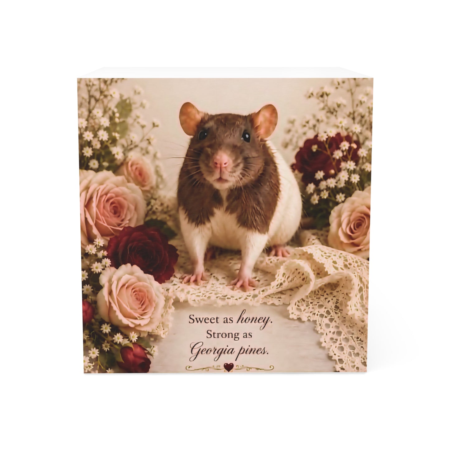 RattaCutie Couture Limited Edition Sweet as Honey Note Cube – Floral Desk Memo Block