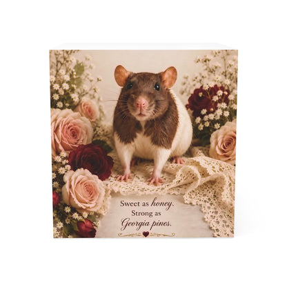 RattaCutie Couture Limited Edition Sweet as Honey Note Cube – Floral Desk Memo Block