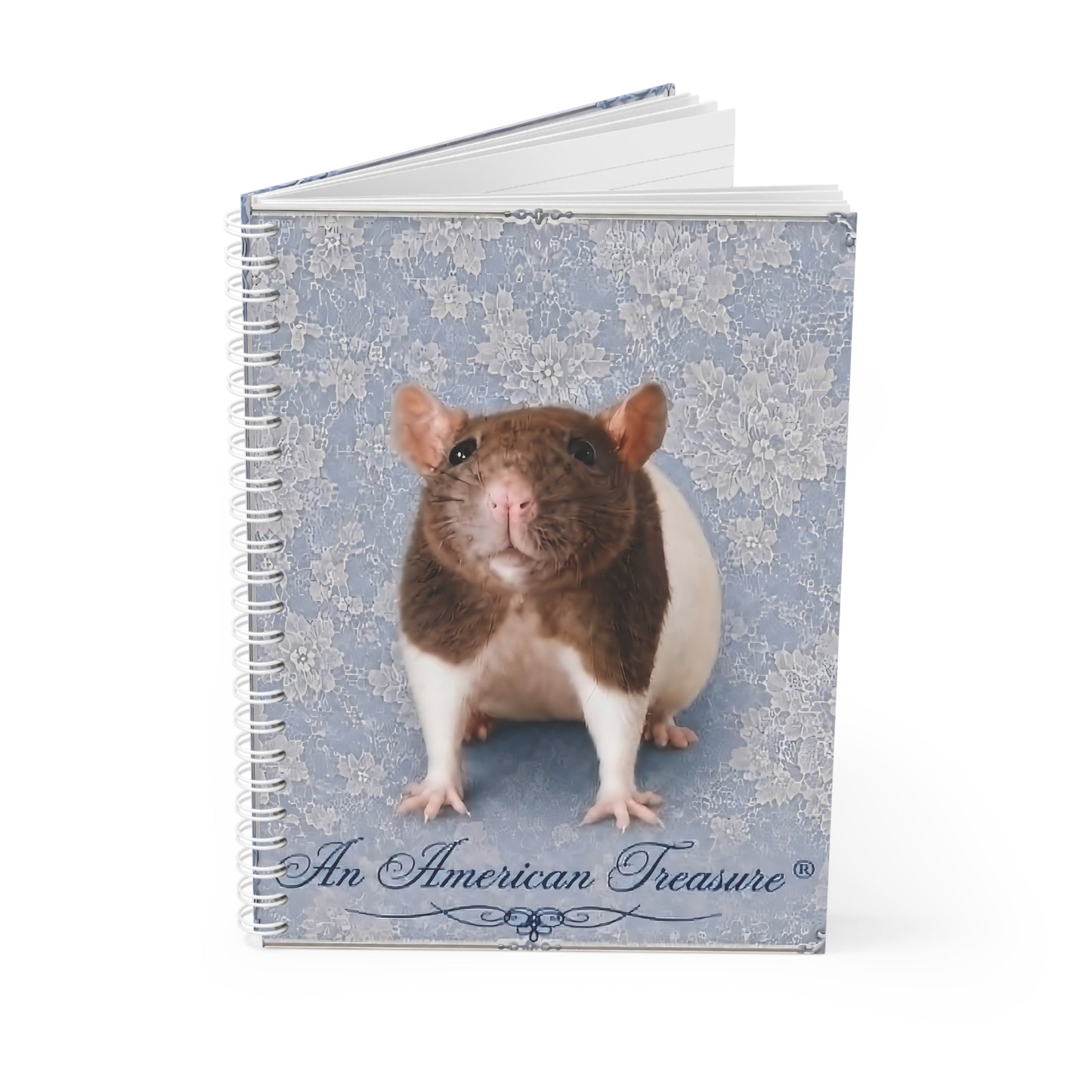 RattaCutie Couture Limited Edition  Photo Spiral Notebook — "An American Treasure" Vintage Blue Journal