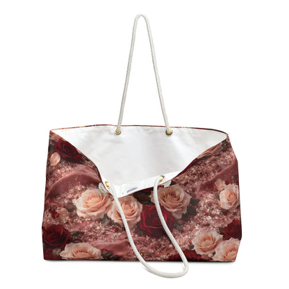 The Velvet Rose Weekender Bag – Floral Travel Duffel for Romantic Getaways