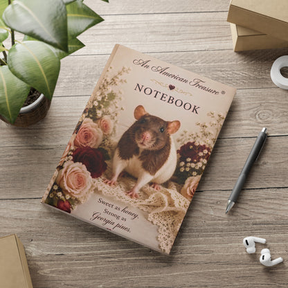 RattaCutie Couture Limited Edition Vintage Floral Rat Hardcover Notebook — "An American Treasure" Puff-Cover Journal