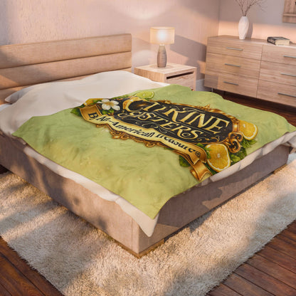 Citrine Sisters Velveteen Plush Blanket – Lemon Floral Logo Throw Limited Edition Design One Series One